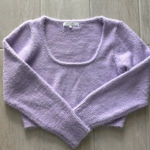 More to Come Kimberly Fuzzy Cropped Sweater